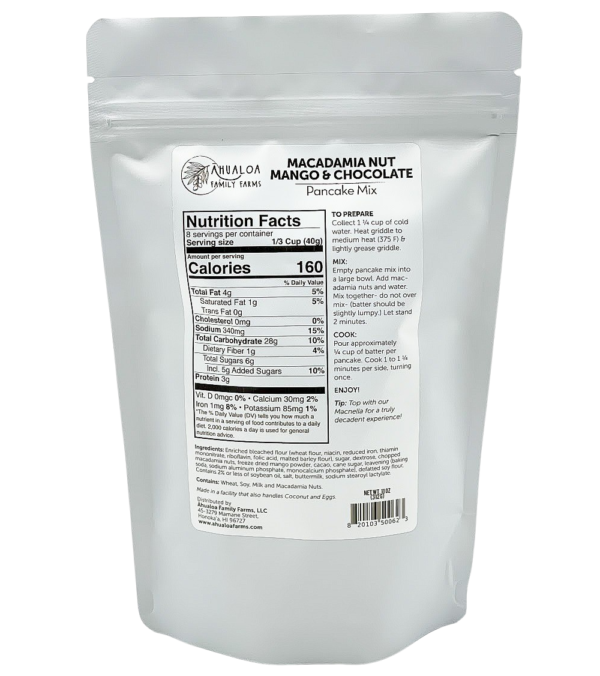 Ahualoa Farms Macadamia Nut Pancake Mix with Mango and Chocolate Chips - Image 2