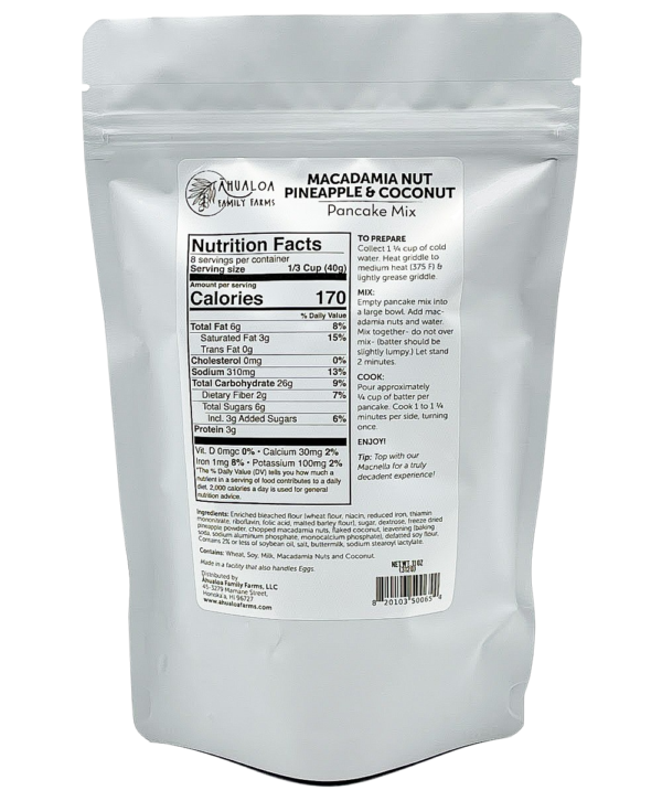Ahualoa Farms Macadamia Nut Pineapple Coconut Pancake Mix - Image 2
