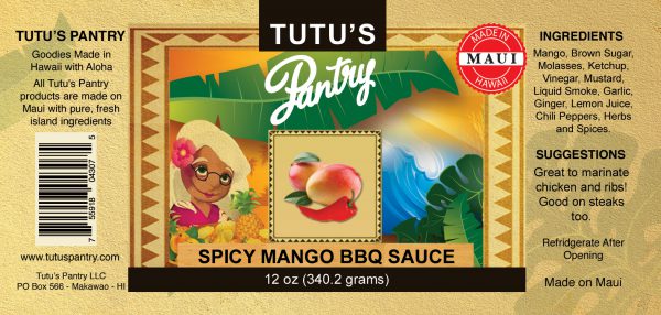 spicy mango bbq label