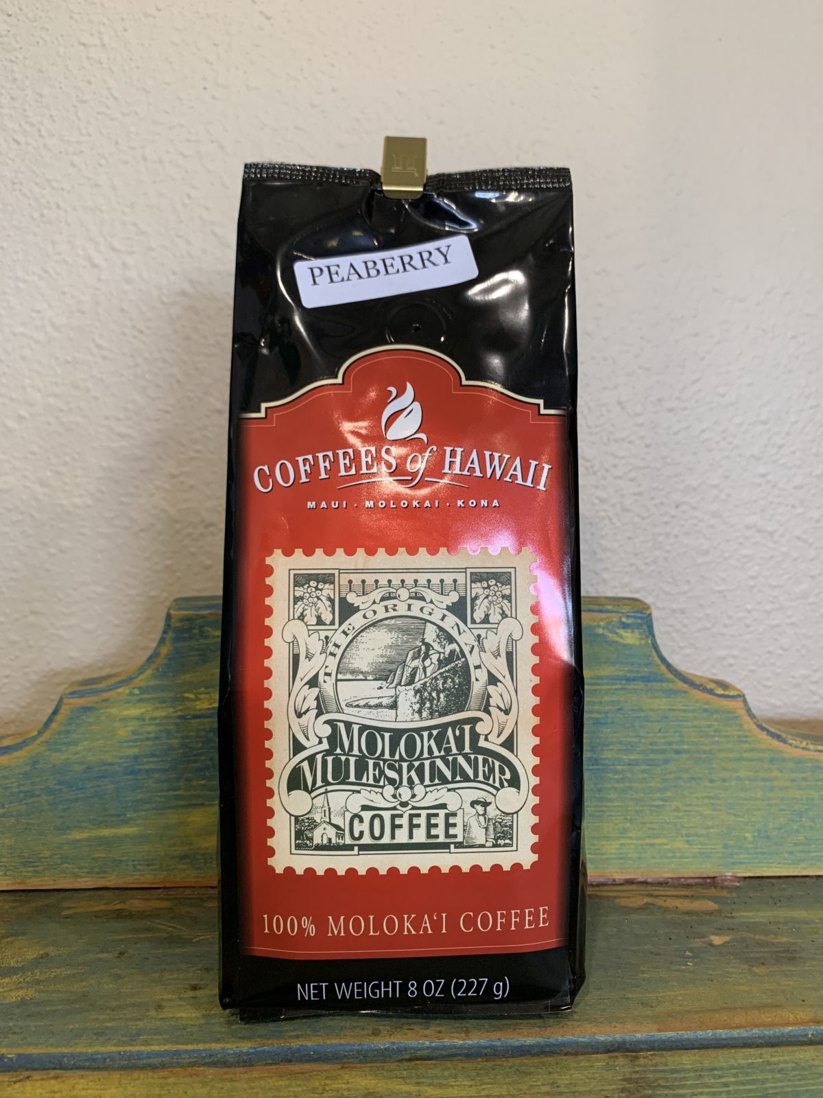 Coffees Of Hawaii Molokai Muleskinner Peaberry Coffee WB 8oz Tutu's Pantry