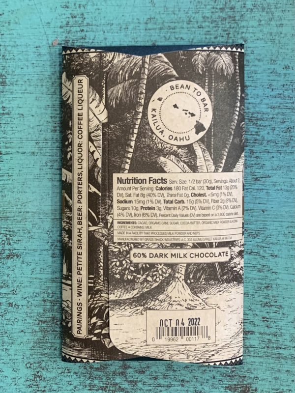 Breakfast Bar Manoa Chocolate Hawaiian Coffee & Nibs - Image 2