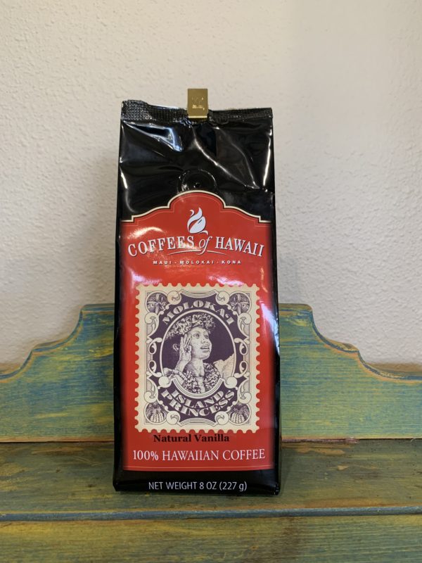 Coffees of Hawaii Molokai Island Princess Natural Vanilla Coffee - Ground