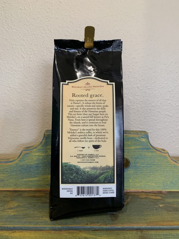 Coffees of Hawaii Molokai Island Princess Natural Vanilla Coffee - Ground - Image 2