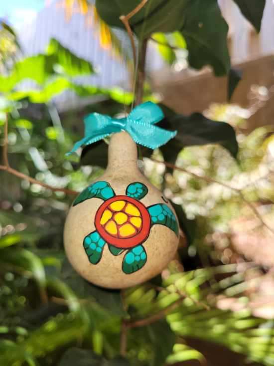 Tutu's Pantry - Small Honu Hand Painted Gourd - 1