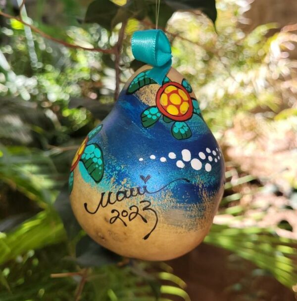 Tutu's Pantry - Ocean Honu Hand Painted Gourd by Anna Baniolessi - 1