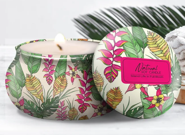 Bamboo Island Natural Soy Candle - Island Life in Full Bloom - Tuberose