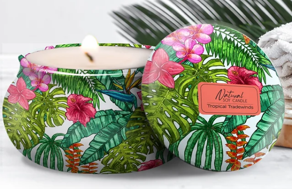 Bamboo Island Natural Soy Candle - Tropical Tradewinds - Tangerine Guava