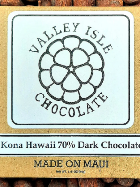 Valley Isle Chocolate Kona Hawaii 70% Dark Chocolate