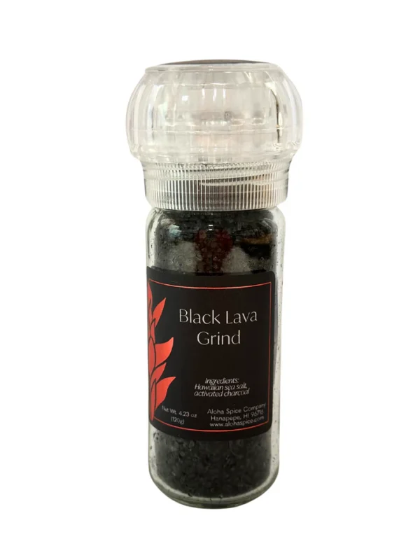 Aloha Spice Black Lava Hawaiian Sea Salt Refillable Grinder