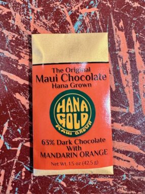 Hana Gold Maui Chocolates - 63% dark chocolate with mandarin orange
