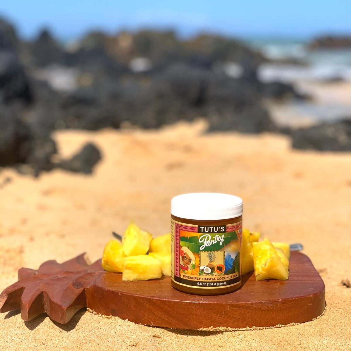 Tutu's Pantry Goodies made in Hawaii with Aloha 5 Bottle of Hawaiian pineapple papaya coconut jam from Tutu's Pantry.
