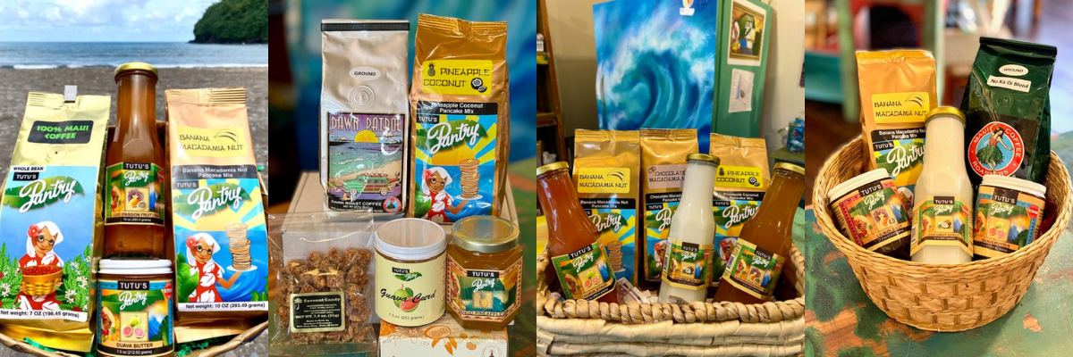 Variety of local food products displayed